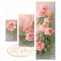 Триптих (модульная картина) под вышивку бисером "Розовый сад" (Триптих или набор)